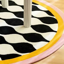 Safiya Carpet Gold-Toned Geometric Hand-Tufted Woollen Carpets-image-24