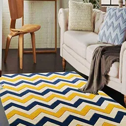 Safiya Carpet Gold-Toned Geometric Hand-Tufted Woollen Carpets-image-90