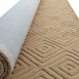 Safiya Carpet Camel Brown Geometric Hand-Tufted Woollen Carpets-image-33