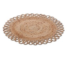 Kuber Industries Brown Geometric Printed Circular Carpet image 5