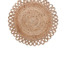 Kuber Industries Brown Geometric Printed Circular Carpet image 2