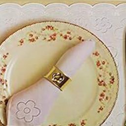 Kuber Industries Cream & White Set Of 6 Dining Table Placemat Set with Tea Coasters image 2