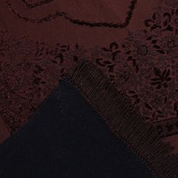 Kuber Industries Brown Embossed Floral Pattern Velvet Non Slip Rectangular Carpet image 4
