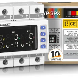 EVP3PX 63A Three Phase Over / Under Voltage - Over Current - Voltage Asymmetry - Phase Sequence / Loss Protector - Auto Recovery from fault - Volt / Amp Meter-image-17