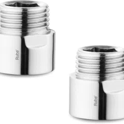 Full Brass 1 Inch Extension Nipple For Faucet Fittings Set Of 2 (Chrome Finish) Faucet Nozzle-3