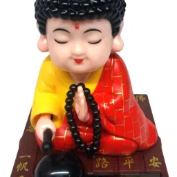Solar Powered Buddha Bobblehead car, office desks, or home decor Decorative Showpiece - 9.5 cm-22