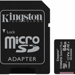 KINGSTON SDCS2/64GBIN Canvas Select Plus A1 64 GB MicroSDXC Class 10 100 MB/s Memory Card Compatible with Mobile-3