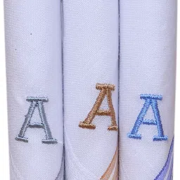zilleria handkerchief for men and boys with monogram A - 03 ["White","Multicolor"] Handkerchief-image-15