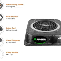 appgen 1250 W Induction Cooktop Push Button image 3