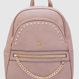 Small 10 L Backpack Women Taupe Solid Smart Casual Backpack-image-3
