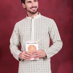 Men Embroidered Viscose Rayon Straight Kurta-image-38