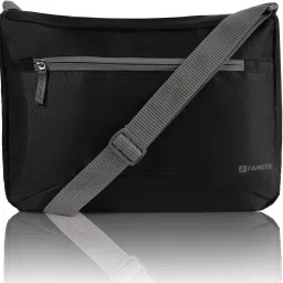 Black Men Messenger Bag Stylish Light Weight Unisex Laptop Bag -Travel/Office/Business/College-image-14