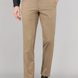van heusen Men Slim Fit Beige Polyester Trousers-picture-36