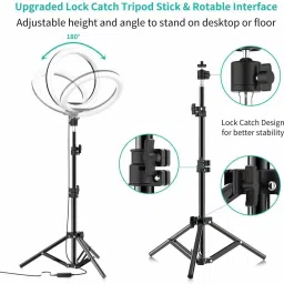Webilla Selfie Ring Light with 3 Color Modes Extendable Tripod Stand Phone Camera Holder, 120 Bulbs 10 Brightness Dimmable LED for Photography Makeup Live YouTube Video TikTok Flash image 4