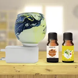 PEEPRESION Marble Kapoor Dani Electrical with Night Lamp Camphor Diffuser - On/Off Switch Home, Office, Bedroom, Hotel, Club Diffuser-21