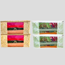 ANNORA INTERNATIONAL Designer Floral Print Multicolor fabric saree cover /Travel Bag Set Cotton Laundry Bag-image-11