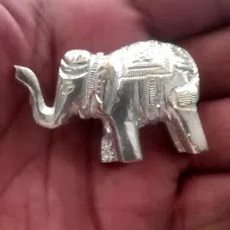 Astro-D, Silver Elephant, Hathi idol for Pooja, Vastu and Rahu (50 gm) Decorative Showpiece - 2 cm-image-62