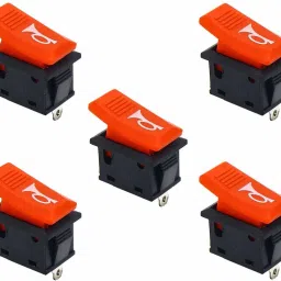 5PCS 10A 125V AC 2 Pin SPST Momentary Red Color Small Plastic Horn Rocker Switch Electronic Components Electronic Hobby Kit-10