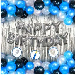 Blue Silver and Black Birthday Theme for Girls Boys Girlfriend Wife Husband-image-63
