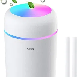 Humidifiers with Colorful Light for Room, Bedroom, Office, Car (White)300ml Portable Car Air Purifier-image-18