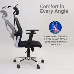 seatfit Matrix Ergonomic with Height Adjustable Handrest and Locking Mechanism Mesh Office Adjustable Arm Chair image 5