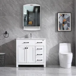 Saffire White Shelf With Bathroom Mirror-image-94