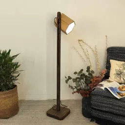 symplify Hexspot Wooden Floor Lamp with Wooden Shade & Brown Base-picture-41