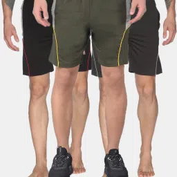 Pack of 3 Self Design Men Multicolor Regular Shorts-15