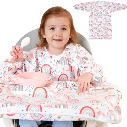 Waterproof Long Sleeve Apron for Toddlers Adjustable Hem for Ages 2 to 5 Years-image-82