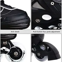 hhs sports 3 in 1 Convertible, Adjustable Inline Skates Professional Inline Skates (Black) In-line Skates - Size 7-9 UK image 3