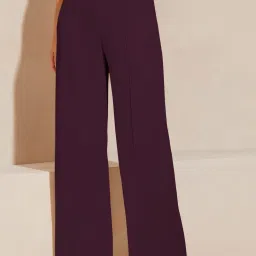 Women Regular Fit Purple Lycra Blend Trousers-image-16