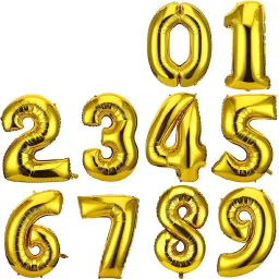 Solid Decorative Items For Birthday Parties , Anniversary Parties, New Year Parties, Playing Games, 0 to 9 Numericals 10 Letters Balloon-20