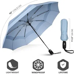 evrum 3 Fold Umberallas for Rain with Auto Open and Close Small Folding Umbrella image 4