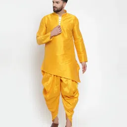 Men Art Silk Kurta Dhoti Pant Set-image-25