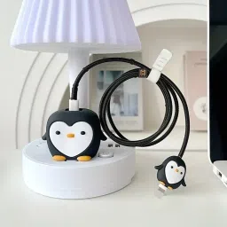Securemove Charger Cover 18W-20W for iPhone 11,12,13,14,15 3D Cartoon Design Penguin Cable Protector-17