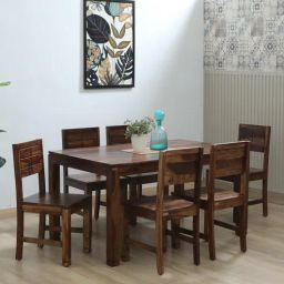 woodsworth from pepperfry Segur Sheesham Wood 6 Seater Dining Set In Provincial Teak Finish-picture-10