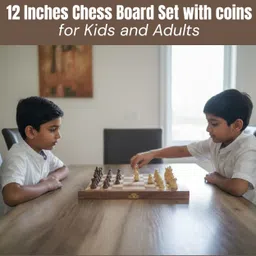 cleevora Foldable Chess Board 12 inch Set with Coins Pieces for 2 player Kids and Adults 30 cm Chess Board-picture-42