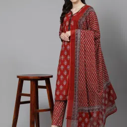 Women Pure Cotton Kurta Pant Dupatta Set-picture-16