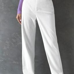 metronaut Relaxed Women White Lycra Blend Trousers-picture-7