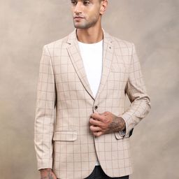 turtle Men Checkered Single Breasted Casual Blazer-picture-10
