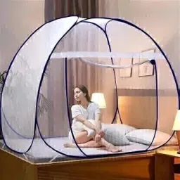 privine Polyester Adults Washable Polyester Double Bed with Saviours(Suitable for 6 ft x 6 ft ) Mosquito Net image 1