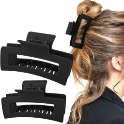 2 pcs Matte Rectangle Thick Hair Nonslip Jaw Clamps Thin 2 Packs Hair Claw-image-23