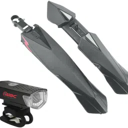 Front & Rear Mudguard Dual Tone with Iron Fitting & with Cycle Light Full Length Front & Rear Fender-19