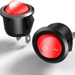 5 Pieces Red 2-Pin SPST ON/Off Round Rocker Switch AC 6A 250V 10A 125V Electronic Components Electronic Hobby Kit-7