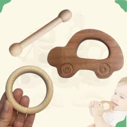 Neem Wooden Teether Combo For Kids First Toy Teether-2