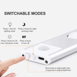 XERGY LED, wireless, under cabinet, closet lights, motion sensor USB rechargeable 20cm Motion Sensor Light image 2