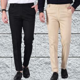 Men Regular Fit Multicolor Polycotton Trousers-image-19