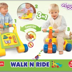 giggles Walk N Ride | 3 in 1 Activity Toy, Walker and Trike | for 1 Year Old image 4