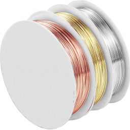 30 Meters-20 Gauge (0.92mm) Copper, Silver and Brass Wire (10 Meters Each)-Craft-image-3