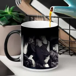 BTS Theme Printed Colour Changing Magic | K-Drama Color Changing Ceramic | Magic Coffees for Friends | Color: Black, Capacity: 330ml | [Pack of 1 ] Ceramic Coffee Mug-image-23